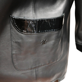 CHANEL | Black Leather Open Jacket