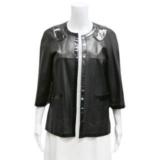 CHANEL | Black Leather Open Jacket