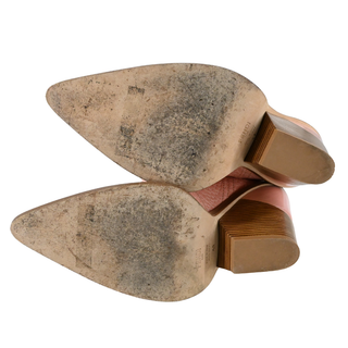 FENDI | Pink Embossed Leather Western Boots