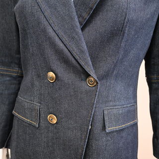 SOSKEN | Dark Blue Oversized Denim Blazer