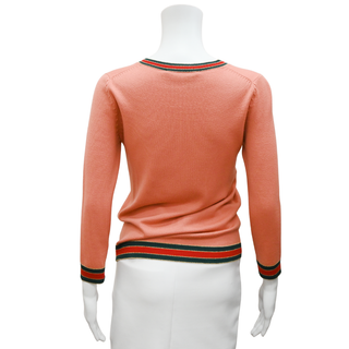 GUCCI | Pink Knit Web Striped Sweater