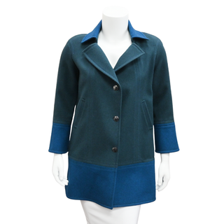 CHANEL | Teal Blue Wool Peacoat