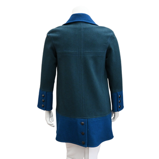 CHANEL | Teal Blue Wool Peacoat