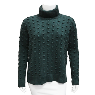 Dotted Pom Pom Turtleneck Sweater