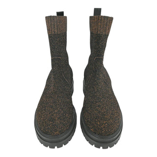 GIANVITO ROSSI | Torrance Bronze Metallic Sock Booties