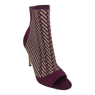 GIANVITO ROSSI | Rio Perforated Plum Ankle Bootie Heels