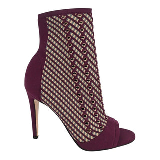 GIANVITO ROSSI | Rio Perforated Plum Ankle Bootie Heels