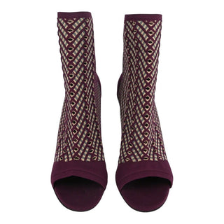 GIANVITO ROSSI | Rio Perforated Plum Ankle Bootie Heels