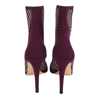 GIANVITO ROSSI | Rio Perforated Plum Ankle Bootie Heels