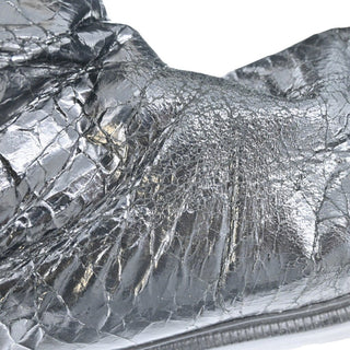 CHANEL | Crackled Leather Shearling-Trim CC Booties