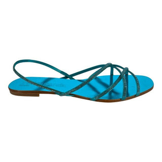 PEDRO GARCIA | Metallic Leather Rhinestone Slingback Sandals