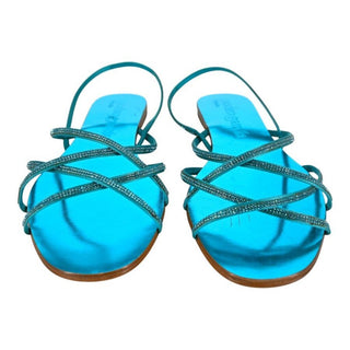 PEDRO GARCIA | Metallic Leather Rhinestone Slingback Sandals