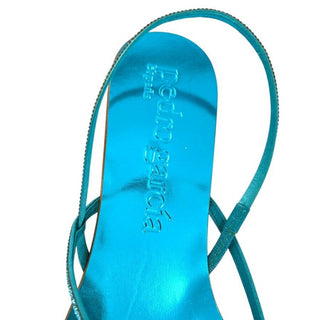 PEDRO GARCIA | Metallic Leather Rhinestone Slingback Sandals