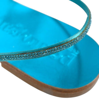 PEDRO GARCIA | Metallic Leather Rhinestone Slingback Sandals