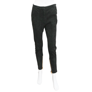 BALMAIN | Black Suede Skinny Pants