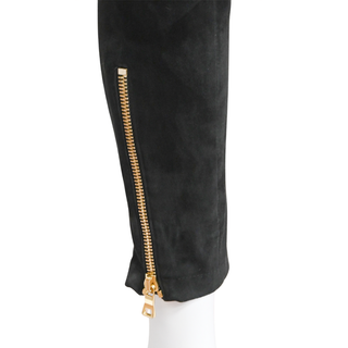 BALMAIN | Black Suede Skinny Pants