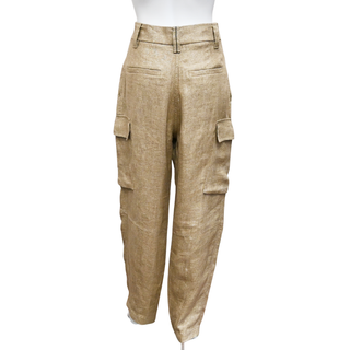 BRUNELLO CUCINELLI | Gold Shimmer Linen-Blend Pants