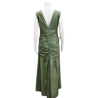 VERONICA BEARD | Army Green Perrin Ruched Maxi Dress