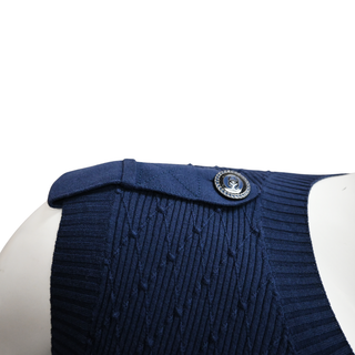 CHANEL | Navy Quilted-Stitch Sleeveless Top