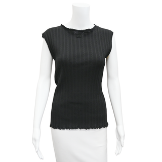 CHANEL | Black CC Knit Top