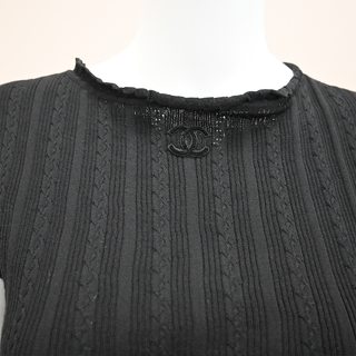 CHANEL | Black CC Knit Top
