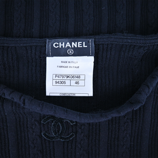 CHANEL | Black CC Knit Top