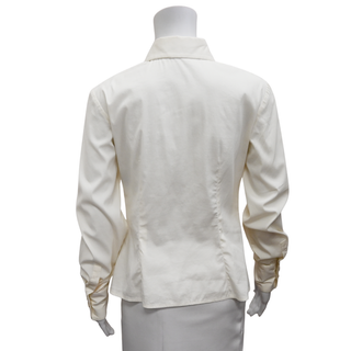 VERSACE | Embellished Ivory Button-Up Blouse