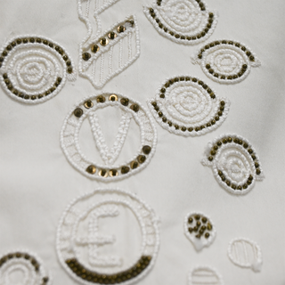 VERSACE | Embellished Ivory Button-Up Blouse