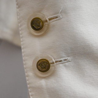 VERSACE | Embellished Ivory Button-Up Blouse