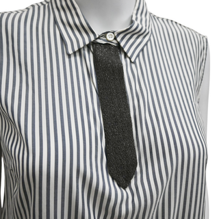 BRUNELLO CUCINELLI | Striped Monili Sleeveless Blouse
