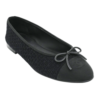 CHANEL | Black Woven Ballet Flats
