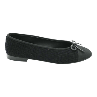 CHANEL | Black Woven Ballet Flats