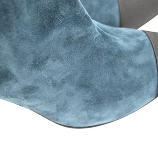 CHANEL | Teal Suede Ankle Booties