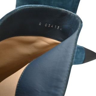 CHANEL | Teal Suede Ankle Booties