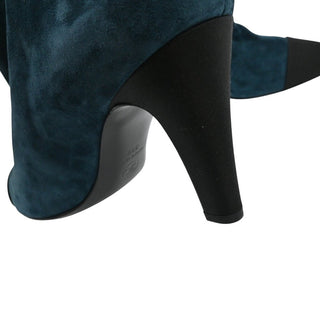 CHANEL | Teal Suede Ankle Booties