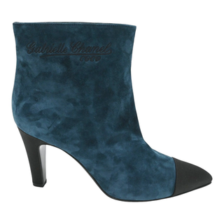 CHANEL | Teal Suede Ankle Booties