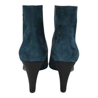 CHANEL | Teal Suede Ankle Booties
