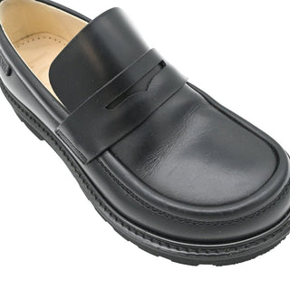 LOEWE | Campo Black Leather Loafers