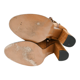 VALENTINO | Tan Suede Rockstud Strap Booties