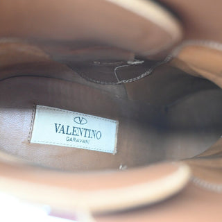 VALENTINO | Tan Suede Rockstud Strap Booties