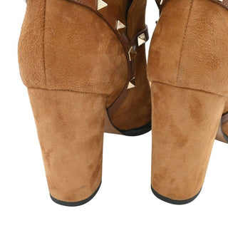 VALENTINO | Tan Suede Rockstud Strap Booties