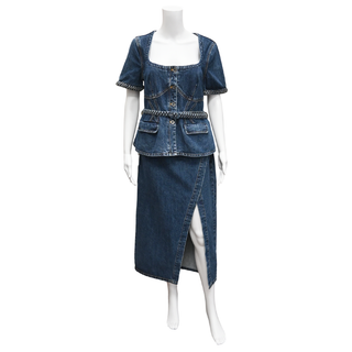 SELF PORTRAIT | Denim Convertible Midi Dress