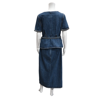 SELF PORTRAIT | Denim Convertible Midi Dress