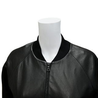 ALICE + OLIVIA | Black Leather Bomber Jacket