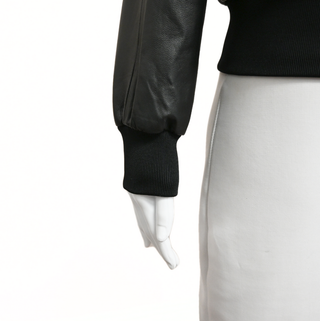 ALICE + OLIVIA | Black Leather Bomber Jacket