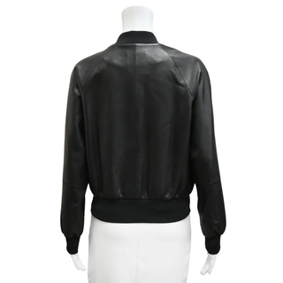 ALICE + OLIVIA | Black Leather Bomber Jacket