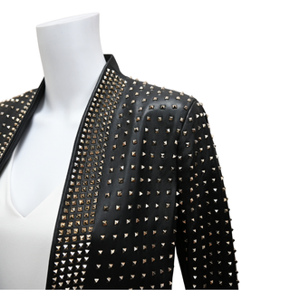 ALICE + OLIVIA | Harvey Studded Black Leather Jacket