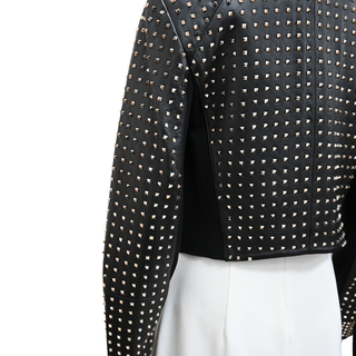 ALICE + OLIVIA | Harvey Studded Black Leather Jacket