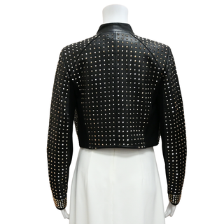 ALICE + OLIVIA | Harvey Studded Black Leather Jacket