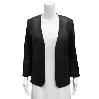 THEORY | Lindrayia Bristol Black Leather Blazer